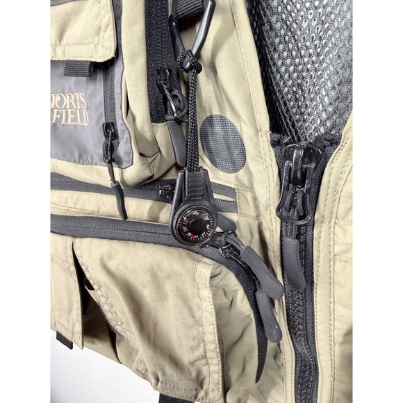SPORTS AFIELD Fishing Vest Multi Pocket Tan Grey XXL Mens Utility Outdoor - Picture 5 of 11